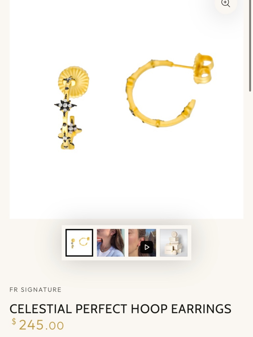 *NEW*Freida Rothman* CELESTIAL PERFECT HOOP EARRINGS - Picture 4 of 7